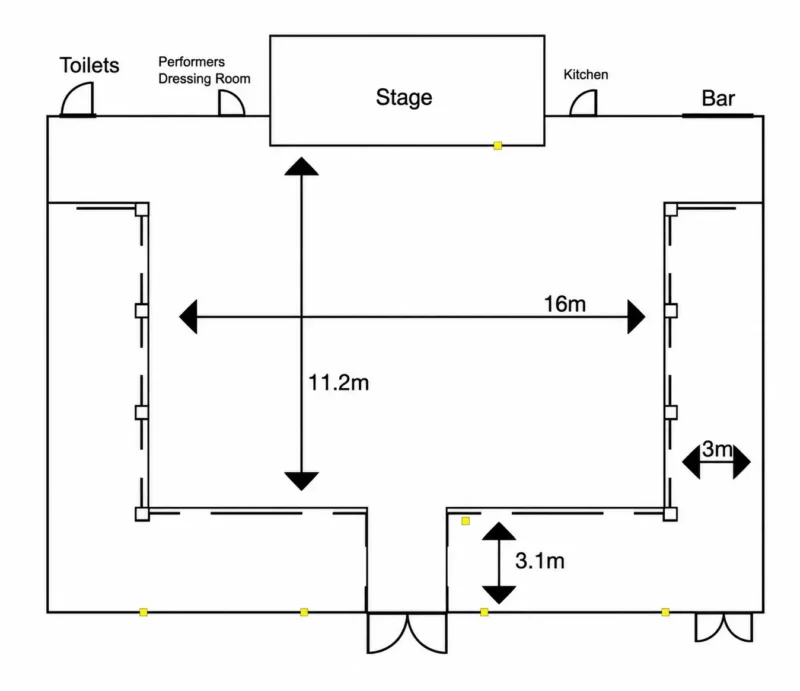 Metropolitan Bushey Ballroom Hire Floor Plan